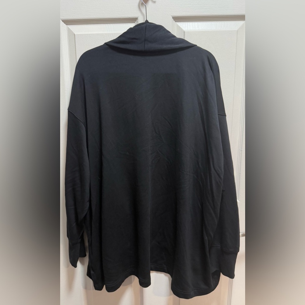 Old Navy Black Open Front Cardigan. Live-in French Terry 4X - Picture 6 of 6